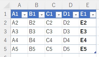 最後の列を強調した見本