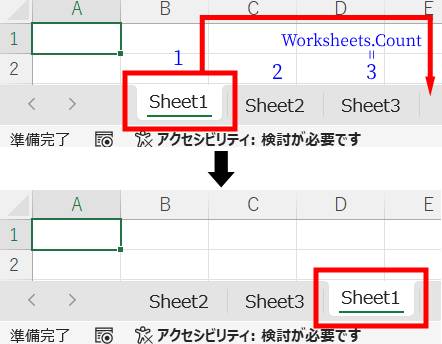 シートをブックの最後尾に移動