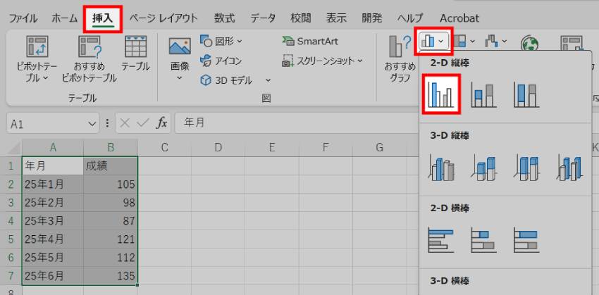 棒グラフの作り方1