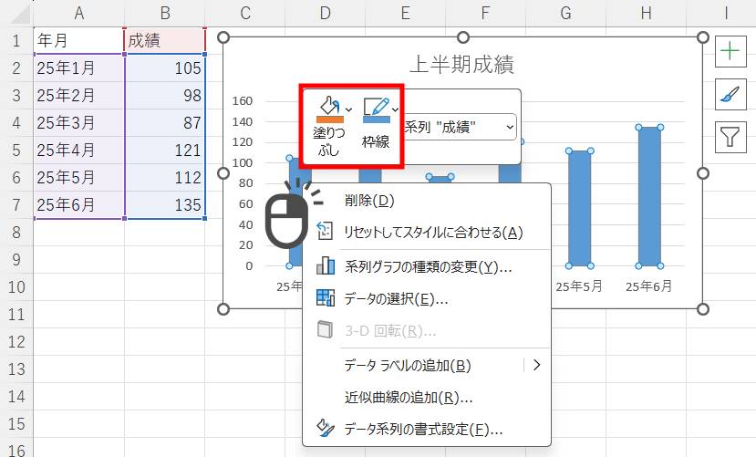 グラフの色を変更1