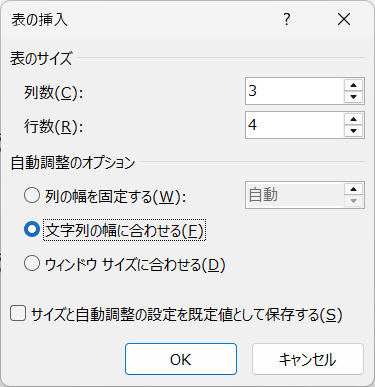 Wordで表を作成する方法6