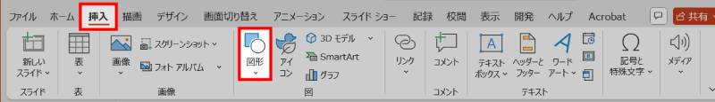 PowerPointで図形を挿入する方法1