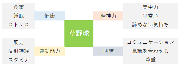 草野球マインドマップの例