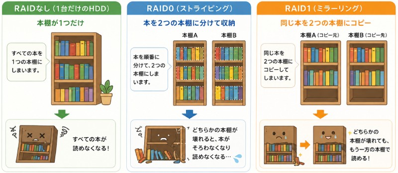 RAIDを身近な例で説明すると?